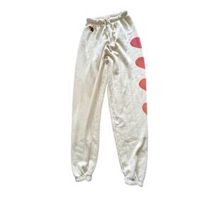 Aviator Nation Heart Fade 4 Sweatpants - Vintage White Size XS